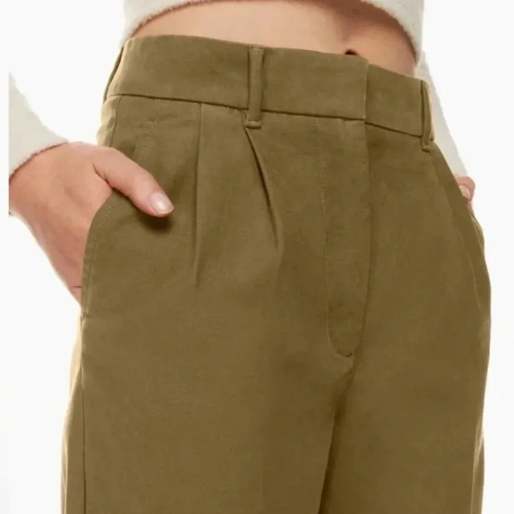 Wilfred Free Aritzia Dion Pant size 4 brown women’s pleated wide leg pants - Picture 2 of 12